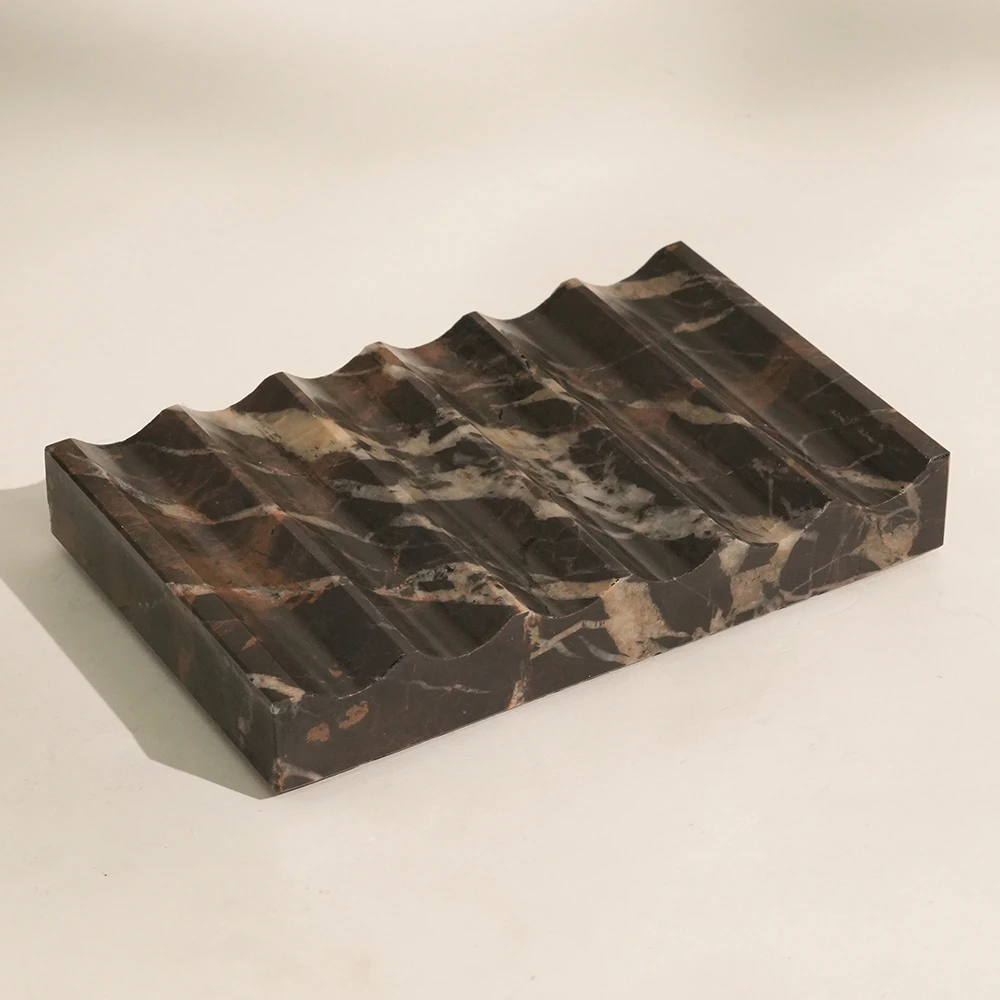 Portoro Marble Soap Dish with Wavy