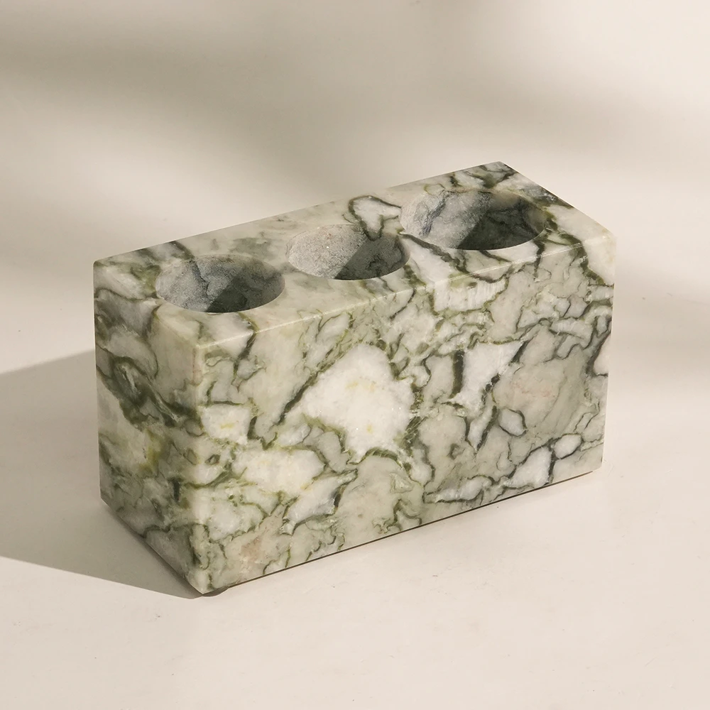 Green Emerald Marble Tooth Brush Holder with 3 Lots
