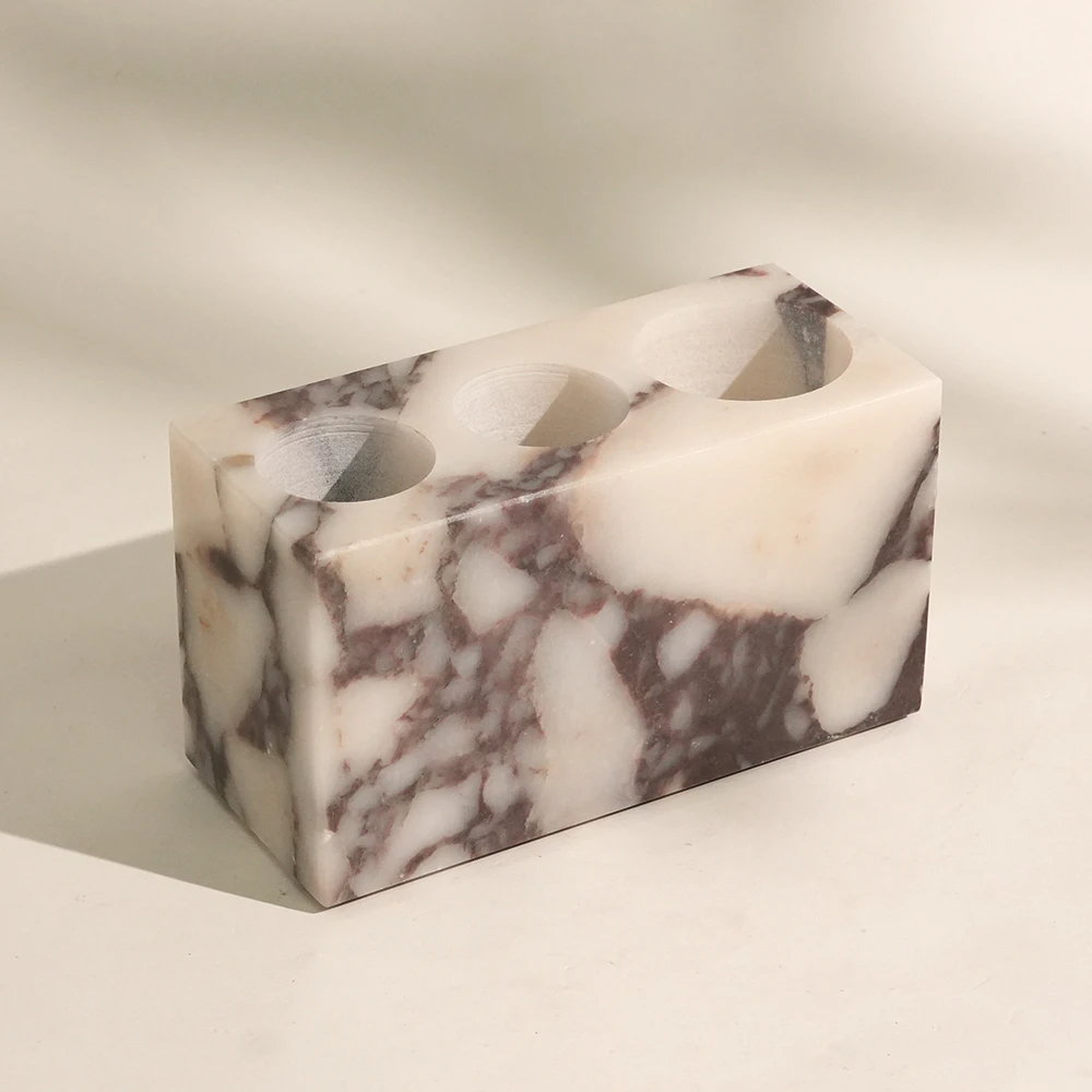 Calacatta Viola Marble Tooth Brush Holder with 3 Lots