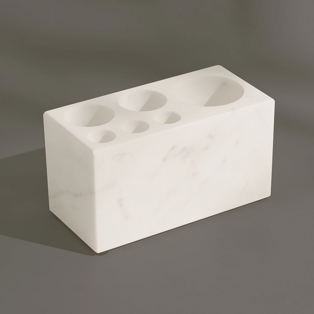 Jazz White Marble Tooth Brush Holder with 6 Lots