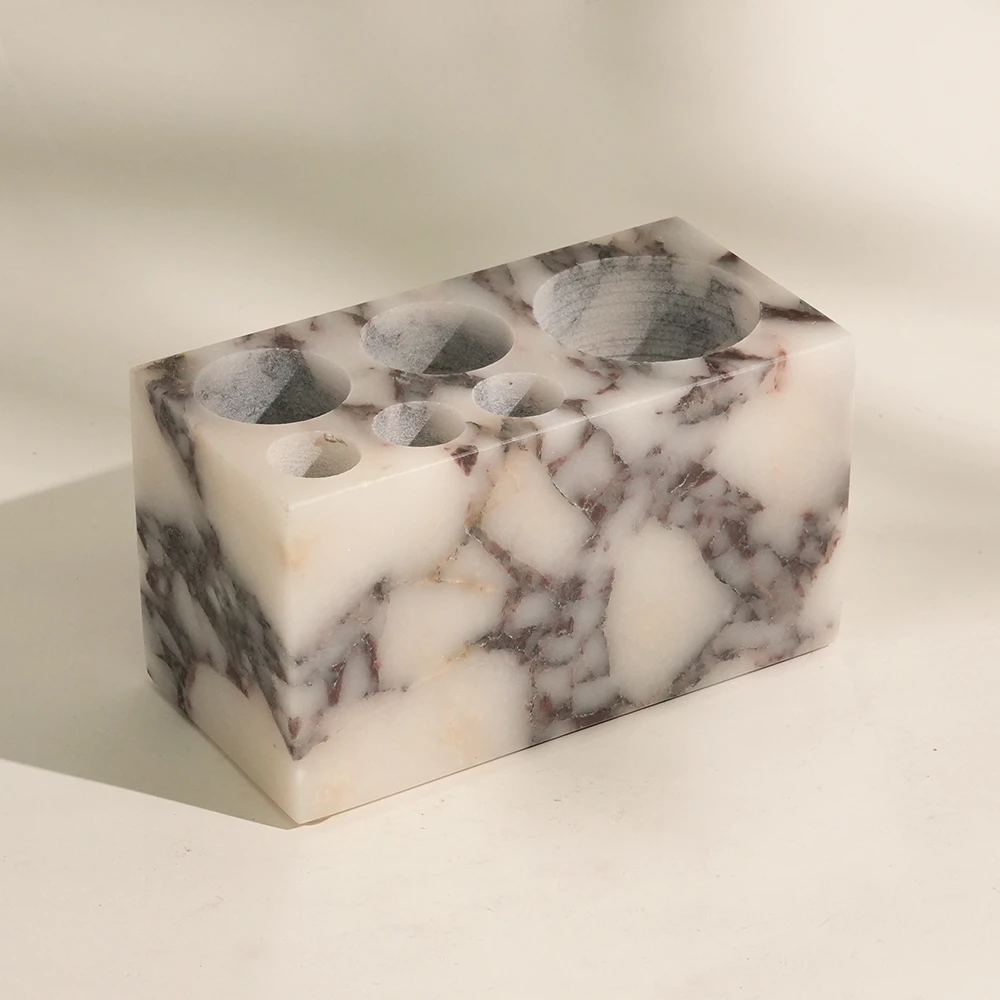Calacatta Viola Marble Tooth Brush Holder with 3 Lots
