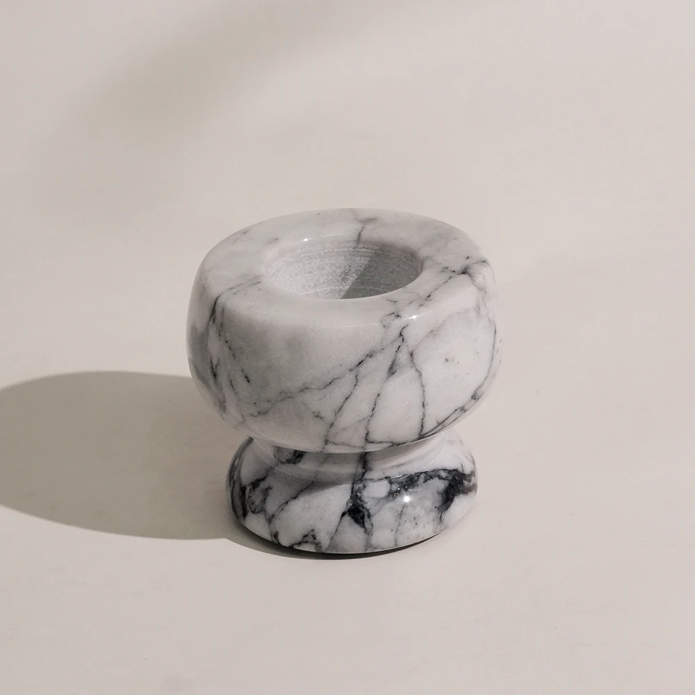 Light Grey Natural Marble Candle Holder