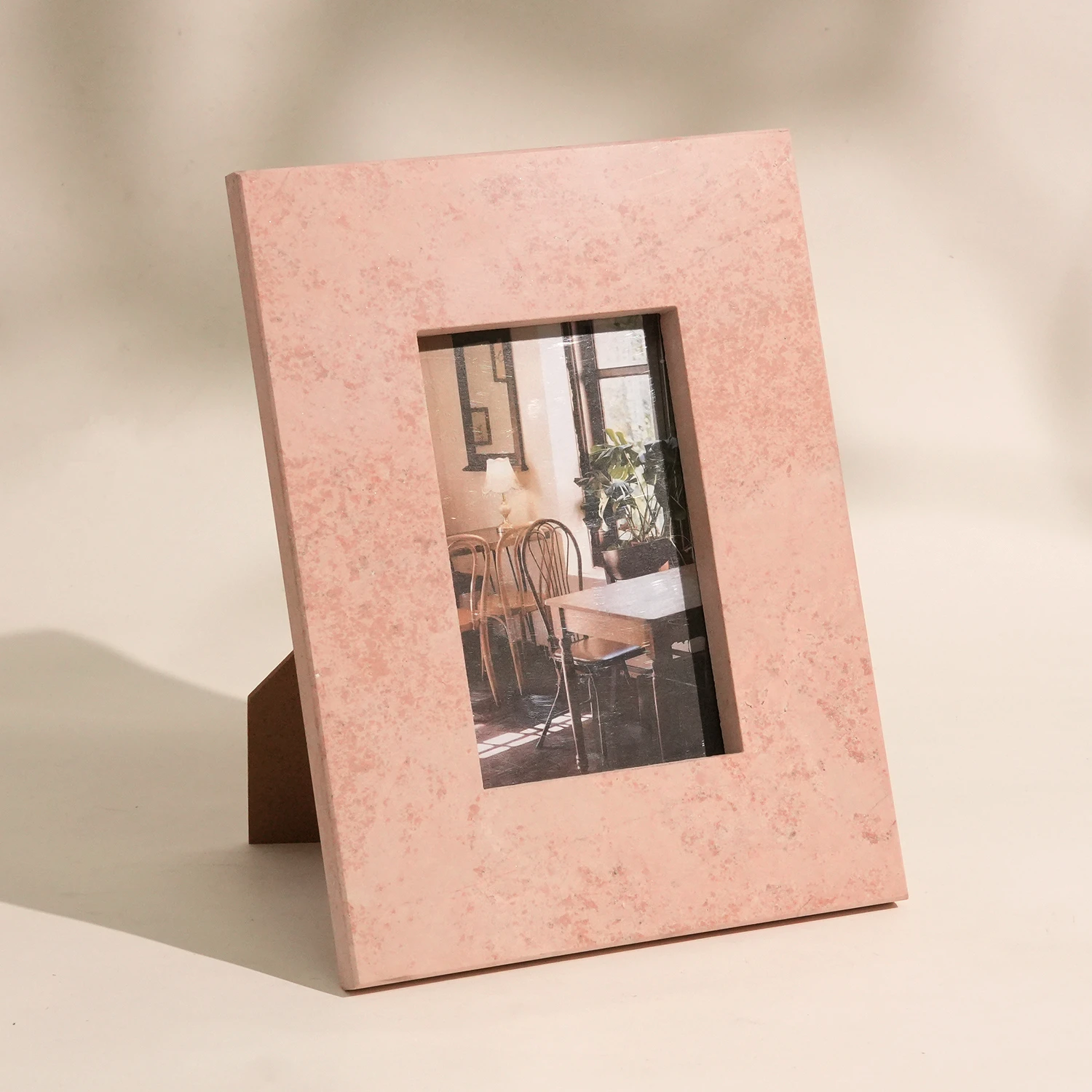 Pink Natural Marble Rectangle Photo Frame