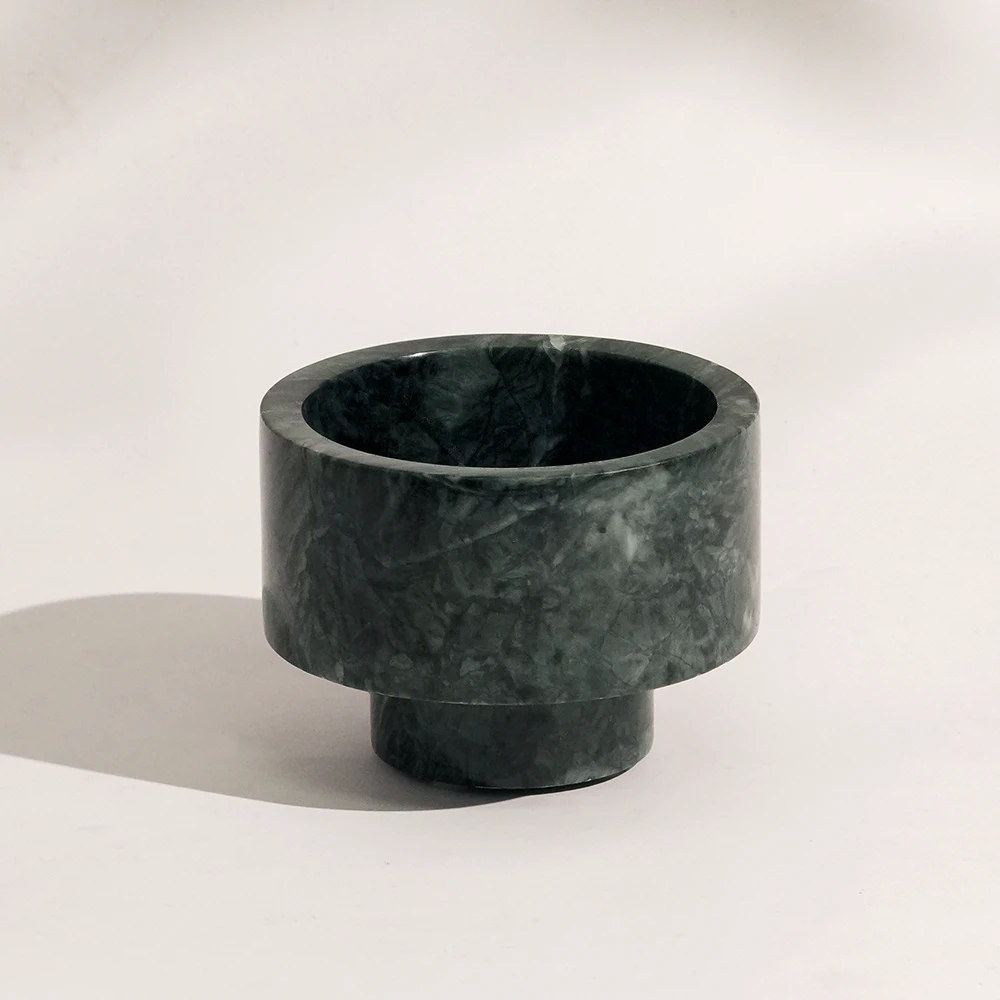 Green Marble Pillar Candle Holder