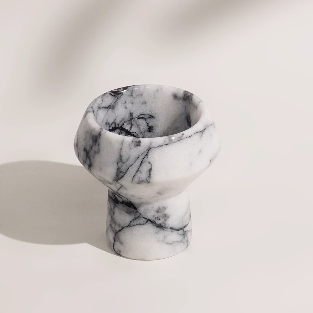 Natural Lilac Marble Diamond Cup Shape Candle Holder