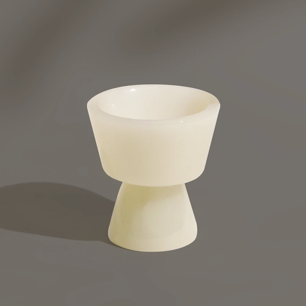 Natural White Jade Candle Holer