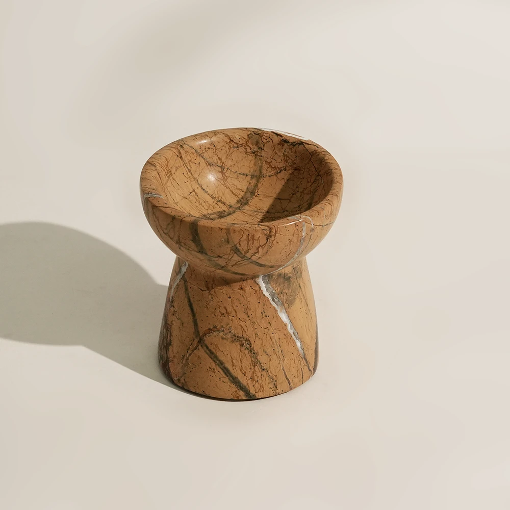 Natrual Rainforest Brown Marble Design Candle Holder
