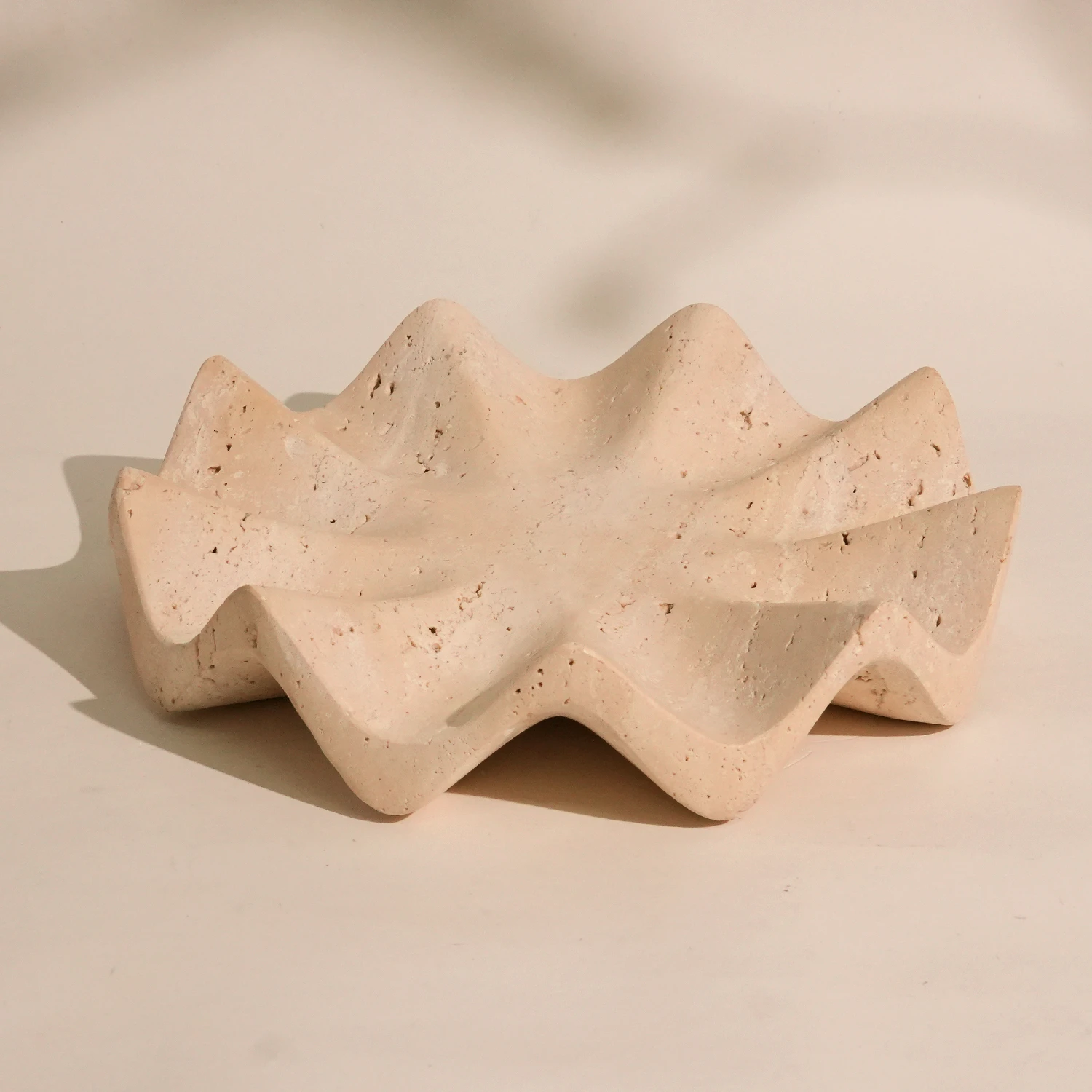 Natural Beige Travertine Marble Fruit Tray